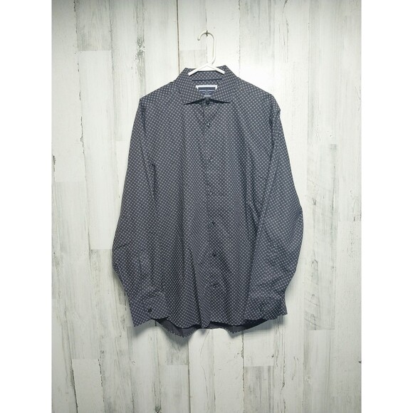 Charles Tyrwhitt Non-Iron Classic Fit Gray Dot Long Sleeve Shirt - Picture 1 of 7